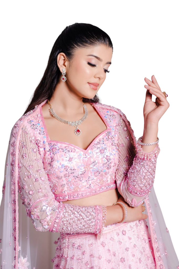 Shagoon Diamond Royal Pink Couture Campaign Model